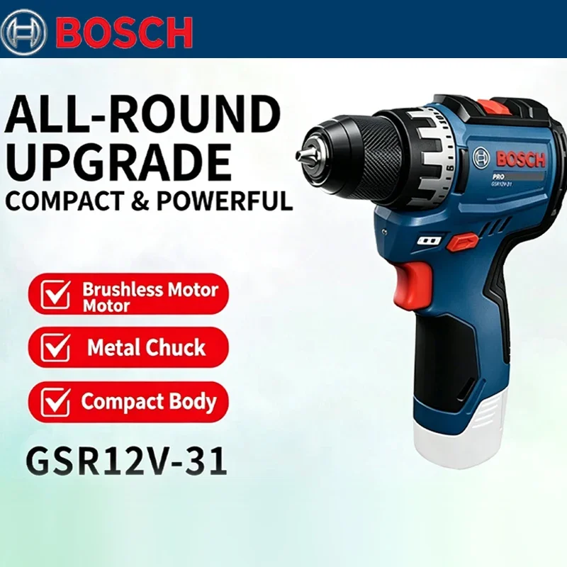 Torque Wrench - บ๊อช GSR 12V-31 สว่านไฟฟ้าไร้แปรงถ่าน แรงบิดสูง ปรับความเร็วได้สองระดับ