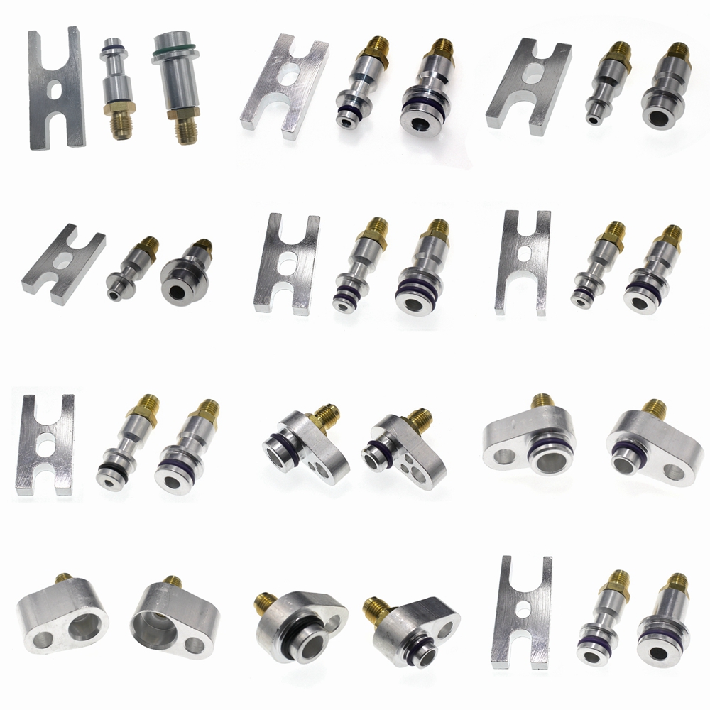 Automotive Tools - ปลั๊กทดสอบการรั่วไหลของเครื่องปรับอากาศในรถยนต์ ตัวเชื่อมต่อท่อทำความเย็น ท่อ A/C สำหรับตรวจจับการรั่วไหลของรถยนต์ เครื่องมือบำรุงรักษา