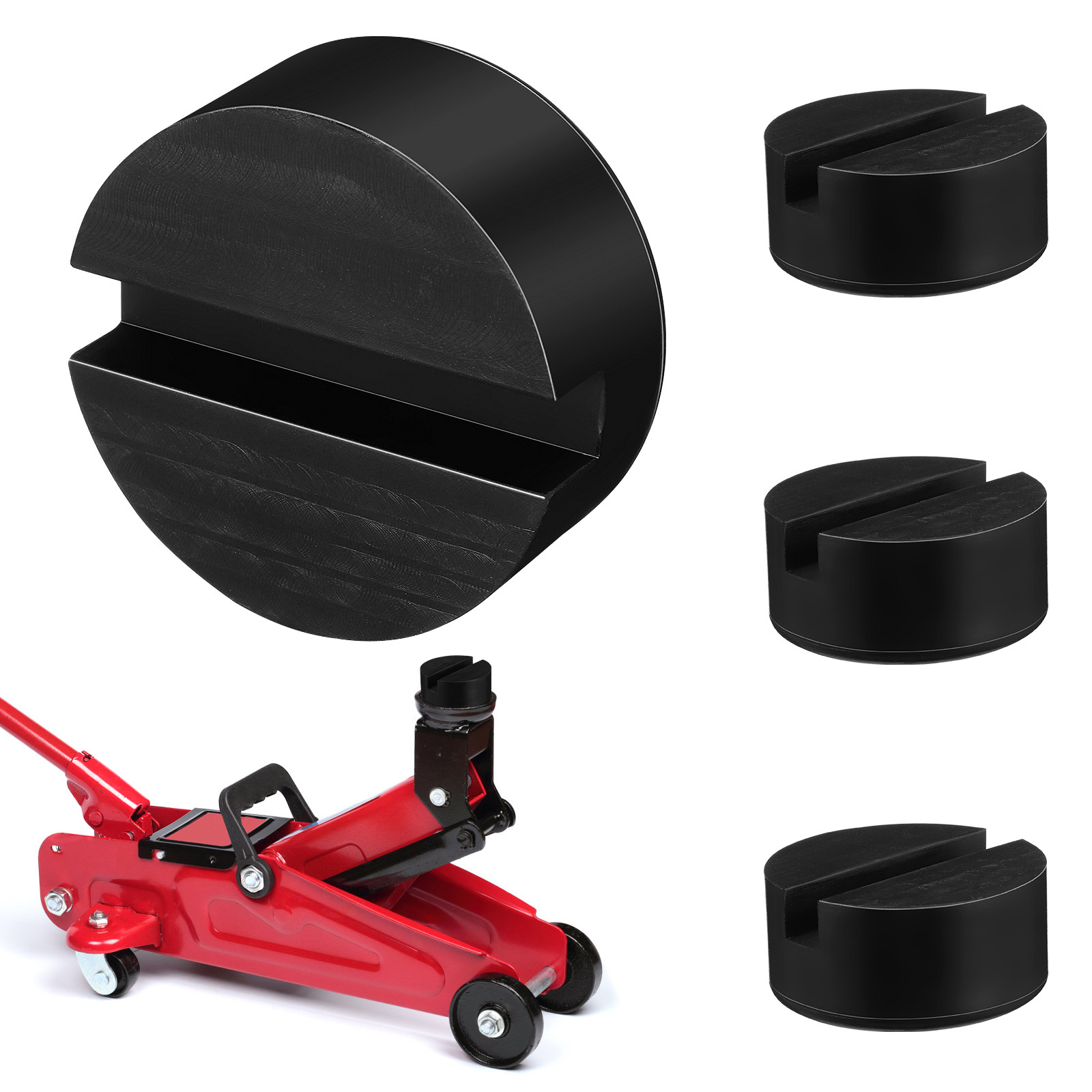 Car Jack - 4 ชิ้น แผ่นรองแม่แรงบล็อก แผ่นรองแม่แรงยกรถ แผ่นยางรองแม่แรง ปลอดภัย