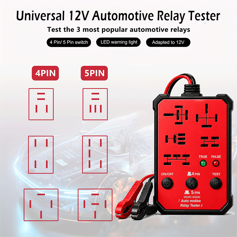 Car Diagnostic Tool - เครื่องทดสอบรีเลย์รถยนต์ 12V รุ่นใหม่ พร้อมไฟแสดงสถานะ LED อุปกรณ์ตรวจสอบแบตเตอรี่รถยนต์